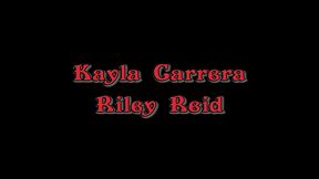 kayla carrera and riley reid in lesbian 69 on couch