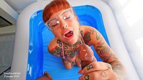 piss and facefuck for tattooed goth girl by bbc, piss, pee, piss drinking, pee shower, pee in throat, sloppy bj