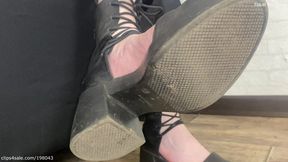 Feeding My bitch with old snacks mixed with My spits and dirt from My sandals soles
