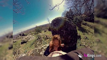 Submissive servant awards her lord with a great medieval blowjob and fuck
