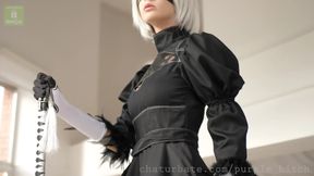 2b from Nier Automata Fucks both Holes with Dildos
