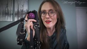 Ms. Madalynn makes her boss her bitch 4K- Madalynn Raye takes the upper hand in binding her boss, and making him her submissive slave, while gagging him over and over