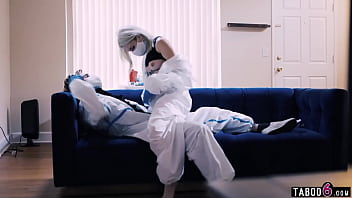 Crazy quarantine pandemic porn with blonde teen Lola Fae and her partner