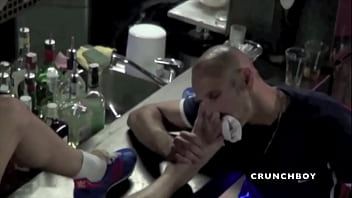 Slut fucked by babdoy in discret undergand with sneaker domination