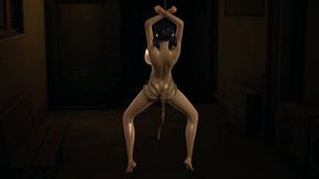 Cartoon GF gives blowjob to an alien in a public place