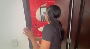 Beautiful skinny brunette pays the rent with her perfect body
