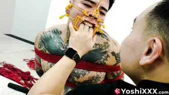 Yoshi Kawasaki bound and gagged in hardcore BDSM session