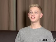 Twink blond Alex Silvers interview and masturbation cumshot