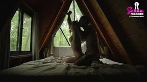 Intimate anal sex in a cabin with a perfect little blonde