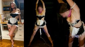 Naughty Maid Bound Outside: Extreme Clit Stimulation, Dildo Gag, and Mind-Breaking BDSM Orgasms