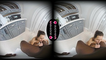 White girl TaisMercedes enjoys her first big black cock in VR