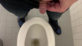 Small Foreskin Cock, Peeing in Clinic