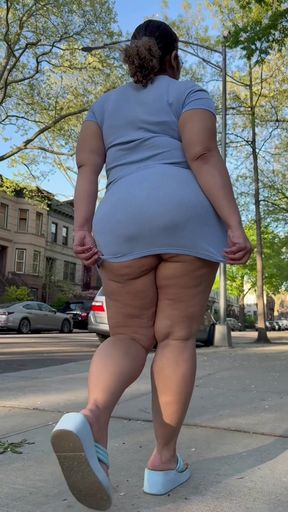 Mini Skirt - Thick Legs - Natural Fat Ass - Puerto Rican Woman  - BBW - Erotica
