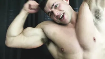 Muscular Stud Strokes His Hard Cock in Solo Session