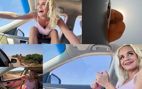 Hitchhiker Pissing 3 Time Out of Window of a Car in Motion