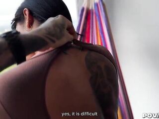 My girlfriend's roommate is a Colombian mother I'd like to fuck who bangs me with ass slam - POVLatinGirl