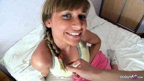 Cute fair-haired step sis seduced and fucked by big dick