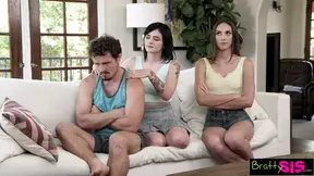 Stepsister's BFF tells her to fuck him with a big black cock