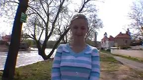 Blonde Amateur Toys Cock Outdoors for Steamy Nature Fuck Fest