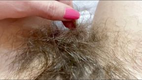 Extreme close up scenes on my hairy pussy big bush fetish video