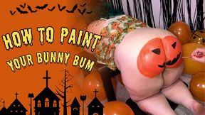 Painting a bunny bum and making a pumpkin to smash