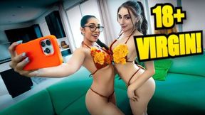 Petite girl double-teamed by two hard cocks