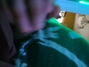 Chubby boy Jerks off dick at desk