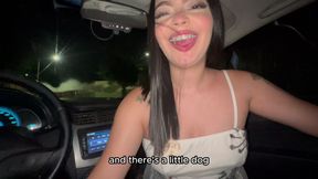 She seduces the Uber driver and ends up sucking and fucking him inside the car until he cum inside pussy. 18 years old, creampie