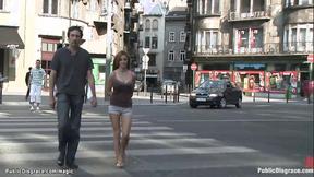 ”Big Breasted Romanian banged in public”