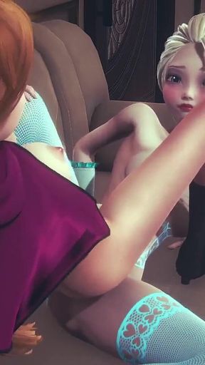 Futa Elsa Scissor Fucking Anna |frozen Parody