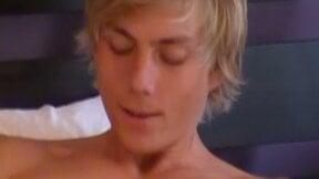 Cute blonde twink home alone and jerks off his nice dick