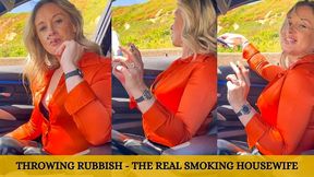 Luxury British MILF Smoking in BMW & Throwing Rubbish in Public - The Real Smoking Housewife - Full HD 1080p MP4