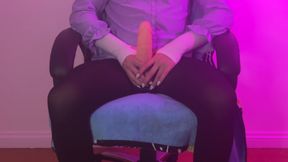 Amateur big dildo masturbation - Slow stroke to massive finish