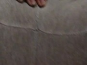 Gray sweatpants wetting peed pants