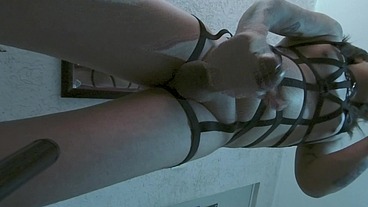 Beauty ts wank her cock in slow motion