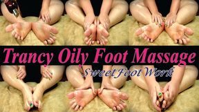 SweetFootWork Trancy Oily Foot Massage for My Big Wide Meaty Size 11 Feet Full Length 16 Minute Video Watch Me Massage My Feet and Stroke Your Hard Cock Imagining Its You Instead