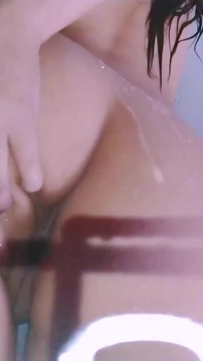 SEXY college girl in the shower SPANKING her ASS really HARD   Clip 1
