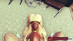 Horny Red Head Teela 3D Hentai Animation - Intense Handjob & Blowjob with Massive Cum on Her Body and Legs + POV Fetish Action