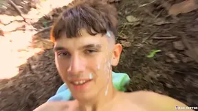 European Gay Hunter Bareback Masturbating Outdoors