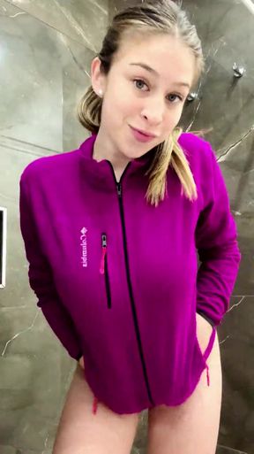 Girl in purple jacket