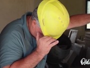 Old Construction worker wants to tease for those who love big hairy back - Weird fetish Tattooed dad