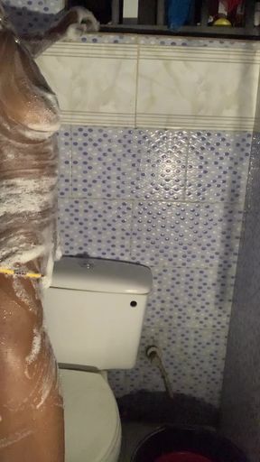 Hot Ebony Babe Alone Time in the Bathroom