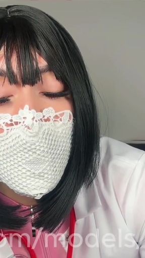 Captivating moment from &quot;Medical Exam: Trans Doc Dominates Patient with Huge Cum Load&quot;