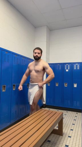 Muscle Guy in Locker Room