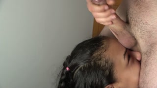 Wonderful really close up blowjob with balls sucking and huge facial mask