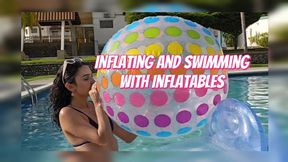 Inflating and swimming with inflatables