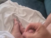 Ginger cock. Cum on feet.