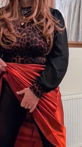 Satin Skirt and Tights