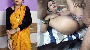 Hot desi indian bhabhi very romantic fuck by his husband boss.