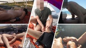 French MILF caught on beach giving searing squirt orgasm